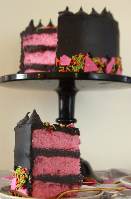 Cherry Black Sesame Cake