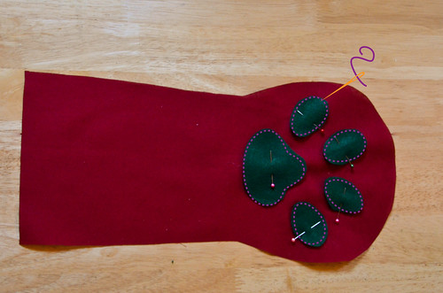 Step 4: Pin & Sew Paw Pieces