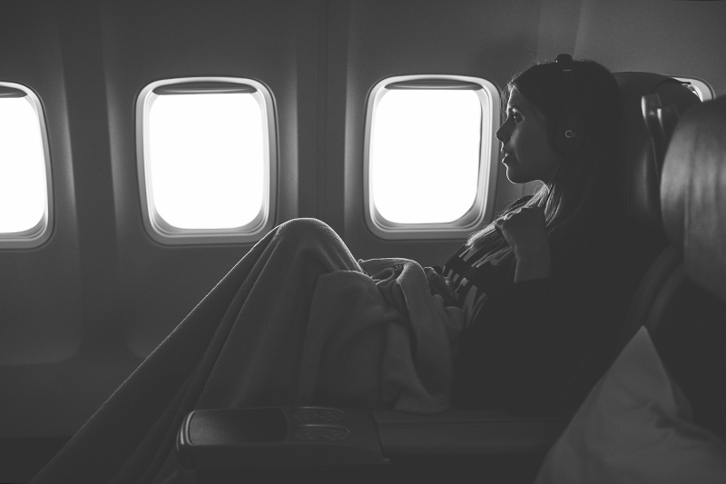 Girl on plane