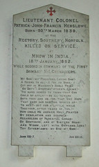 killed on service at Mhow in India