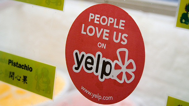 Yelp Sticker and Reviews