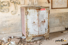 Old Cabinet or Safe in an the Abandoned Quincy Copper Mine in Hancock, Michigan