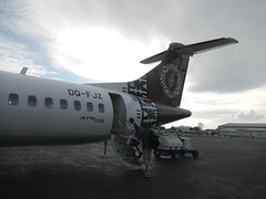 Boarding Fiji Airlines flight