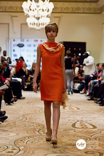 j-na couture SS '15 orange linen Scarf dress