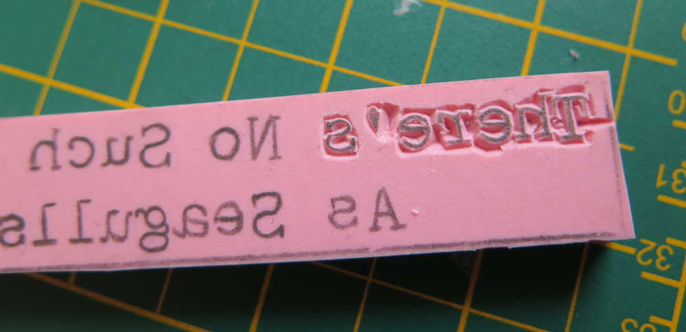 Carving Text on Rubber Stamp
