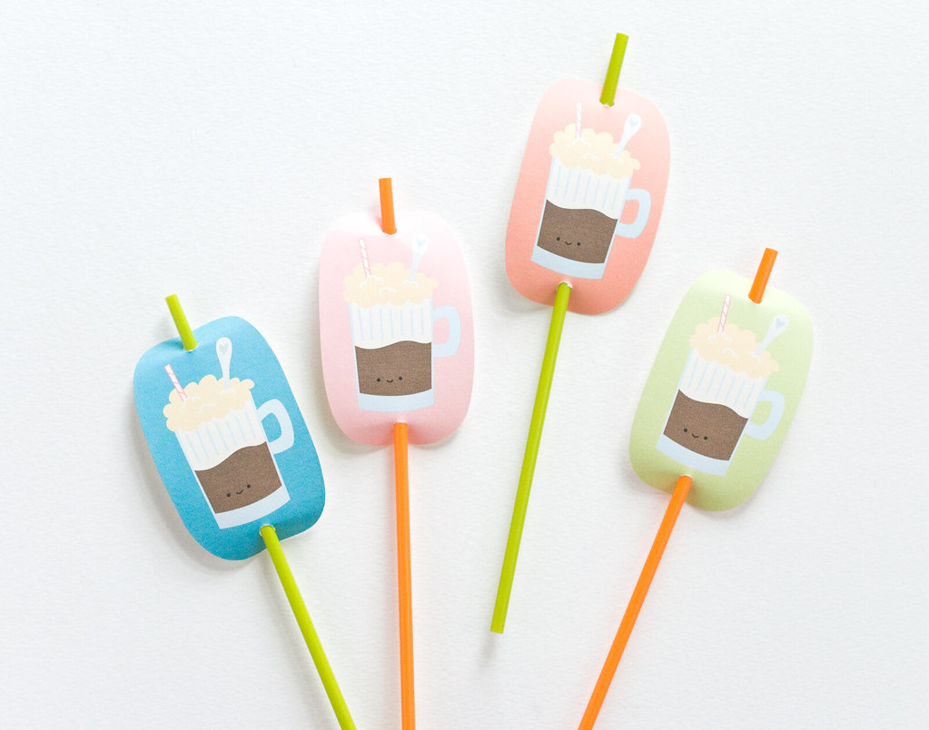 Printable Root Beer Float Straw Charms