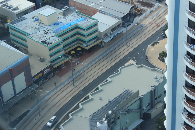 View of Surfers Paradise Blvd tram track