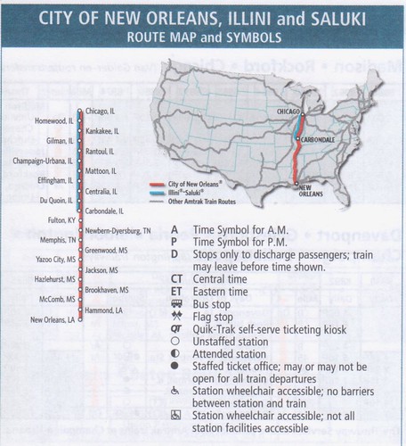 Amtrak City of New Orleans 2016 Map