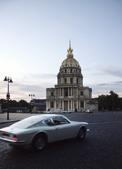 Les Invalides and a sports car