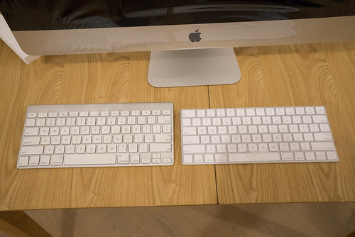 新版鍵盤(右)比舊版(左)縮小了很多
