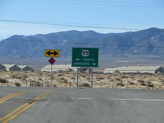 U.S. Route 95, Hawthorne, Nevada With Ammunition Bunkers in Background