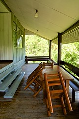 Viewing deck of one of the lodges at Huay Maekhamin waterfall in Kanchanaburi province, Thailand