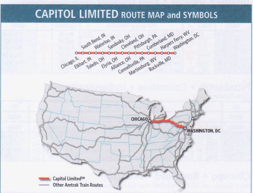 Amtrak Capitol Limited 2016 Map