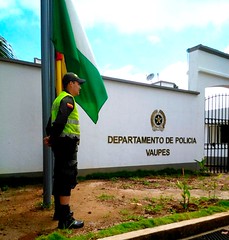Por una Colombia libre de minas antipersona #Remángate , el personal del Departamento de Policía Vaupés se une a la campaña.   Foto: Subintendente Wilmer Lara