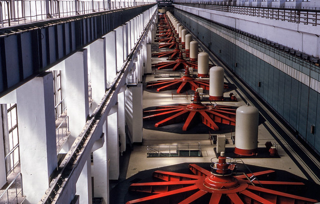 The turbine room of the Volga Hydroelectric Station