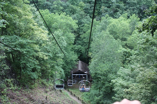 Take the chair lift to the tunnel floor at Natural Tunnel State Park, Va