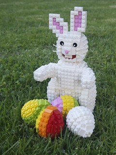 Easter Bunny and Eggs on Grass