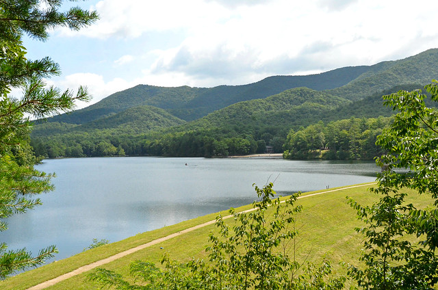 The view of Douthat Lake and Dam with the mountains as the backdrop will make you pause and go ahhhh! At Douthat State Park in Virginia