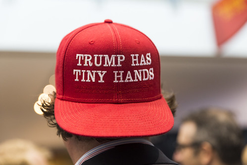 Trump has tiny hands hat seen at the DNC