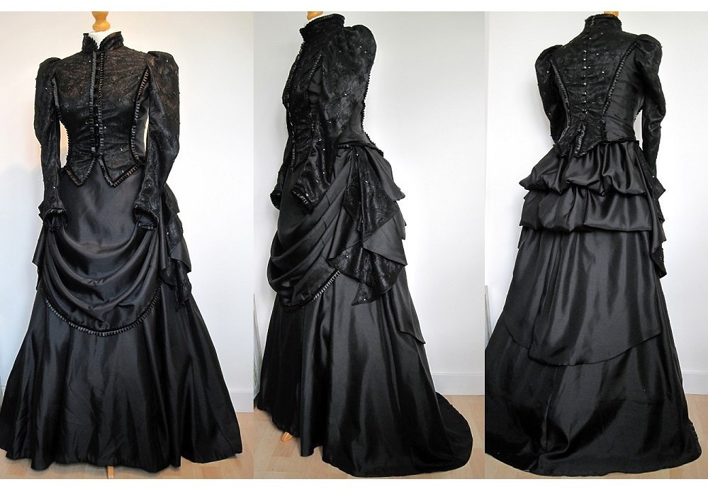 Victorian/Edwardian style mourning gown by Frockasaurus