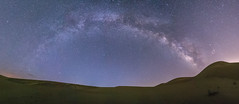 Panorama of the Milky Way Over Glamis Sand Dunes