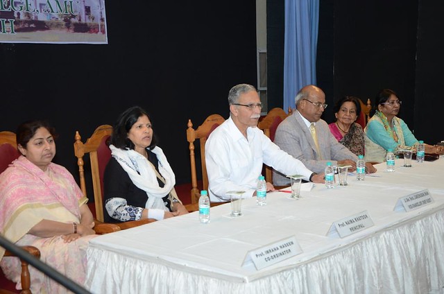 AMU Vice Chancellor Lt. Gen. Zameer Uddin Shah and other guests at the Founder's Day of Women's College.JPG