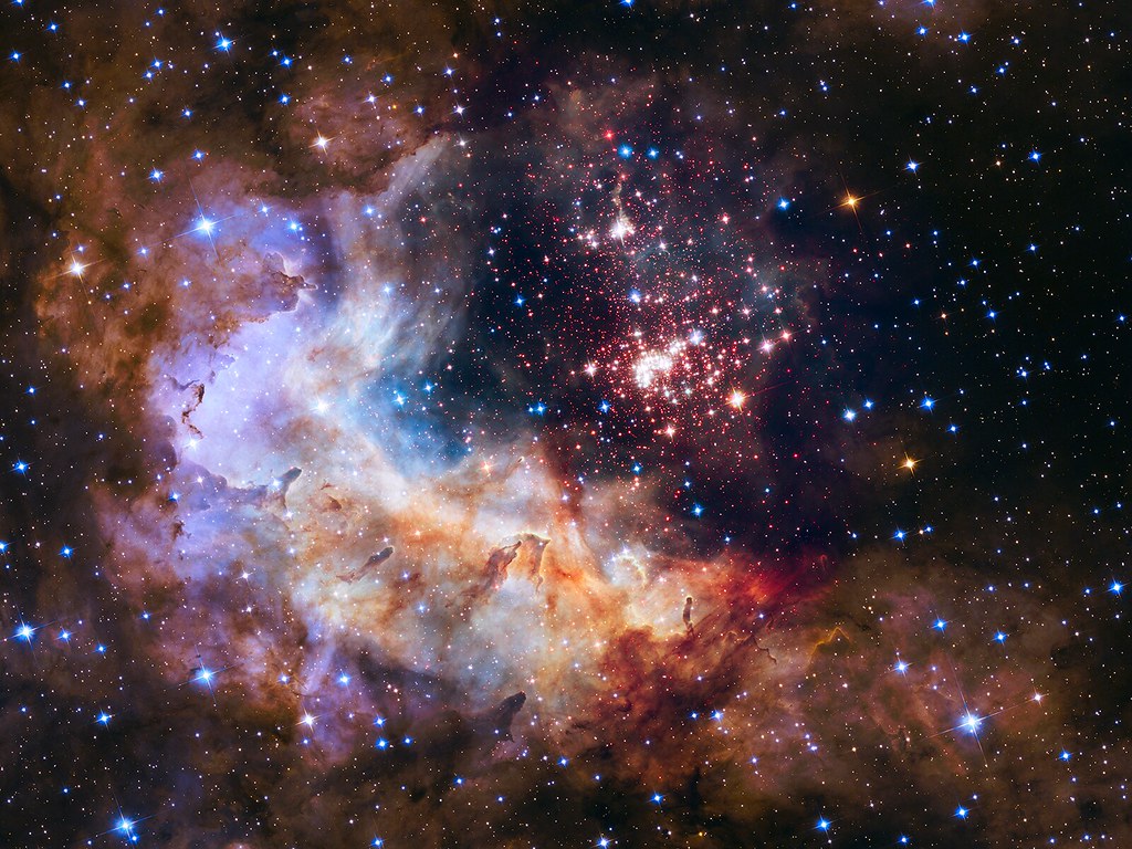 NASA Unveils Celestial Fireworks as Official Image for Hubble 25th Anniversary