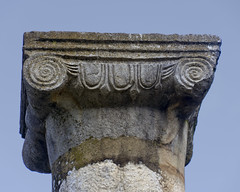 Volubilis: Ionic capital along the decumanus maximus, 2