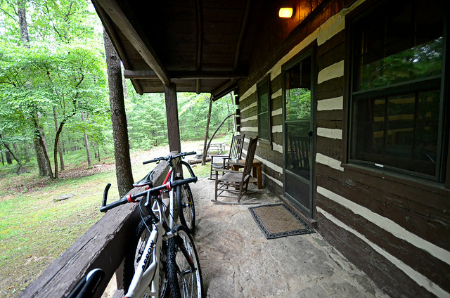 Historic features like rock porches - this is two bedroom cabin 14 at Douthat State Park, Va