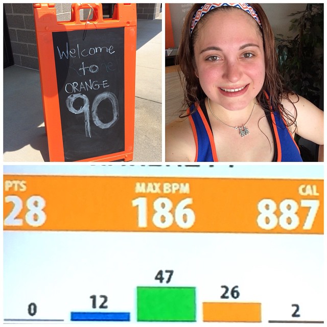 Me after my 90 minute #Orangetheory class at #orangetheoryfitness Suwanee-Brookwood! Excited to be a part of their first ever #Orange90 - it was great! #loveotf #liveintheorange #orangenation #otf #fitness #fitfam #fitmom