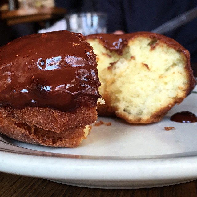 Chocolate Guiness Doughnut from Kirkland @tapandtrotter #brunch #yesplease #cambridge