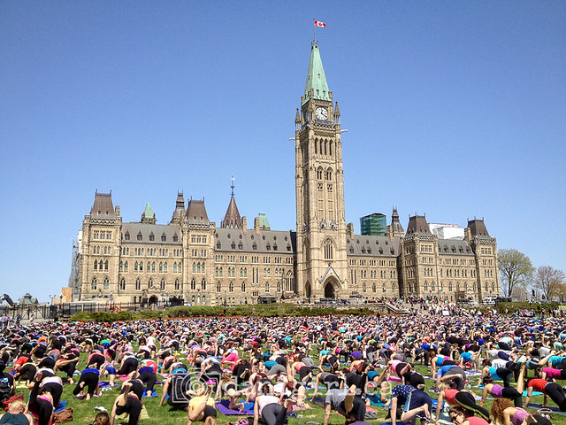 Yoga on Parliament Hill in Ottawa