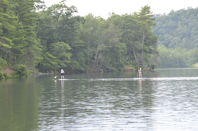 Stand Up Paddle Boarding (SUP) on Douthat Lake at Douthat State Park in Virginia