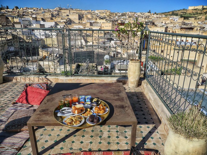 Breakfast with a view in Fez, Morocco
