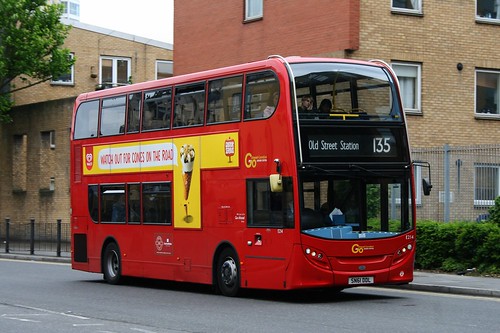 Docklands Buses E214 on Route 135, Westferry