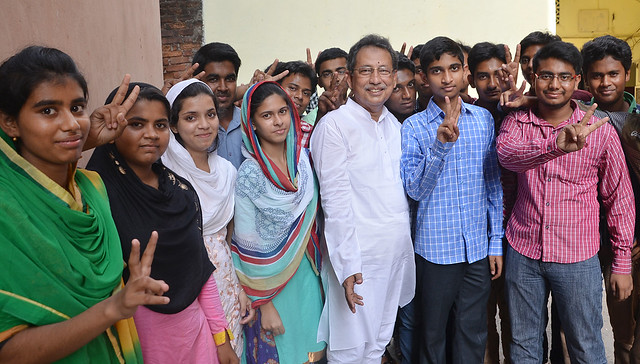 Secretary of Al Ameen Mission Nurul Islam with successful students of Higher Secondary Examinations 2015.