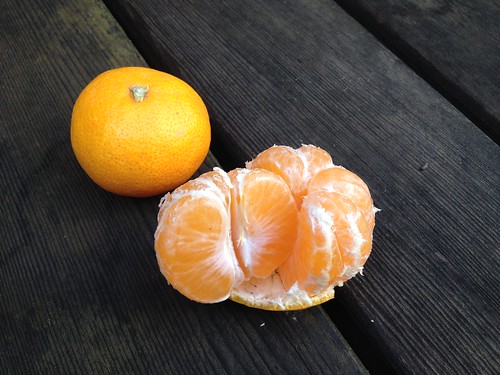 mandarin on wood