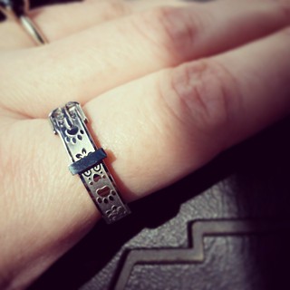 Love... my #pawprint collar remembrance #ring from #animalrescuesite ❤🐾❤🐾 #missthem #ilovemydogs