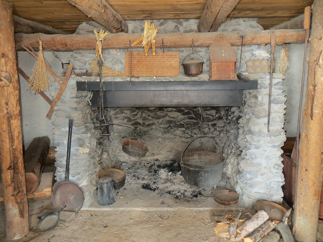 Meeting room fireplace, Old Fort Hall