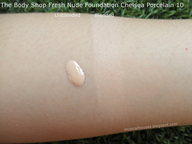 The Body Shop Fresh Nude Foundation Swatch Review Chelsea Porcelain