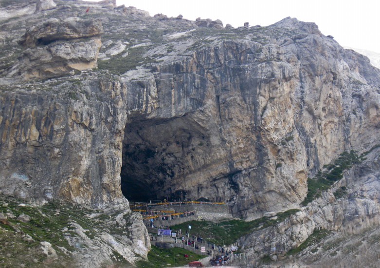 Holy Cave of Amarnath during Amarnath Yatra 2016, Jammu and Kashmir, India