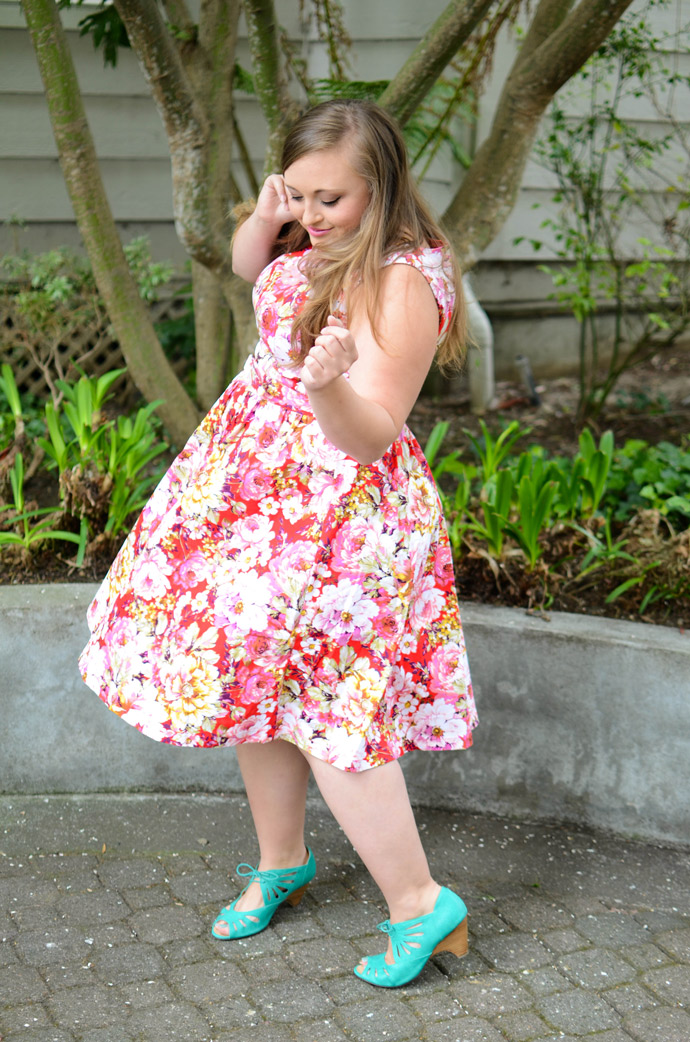 lindybop, vintage, floral, retro, swing dress, ootd, dress, outfit, style