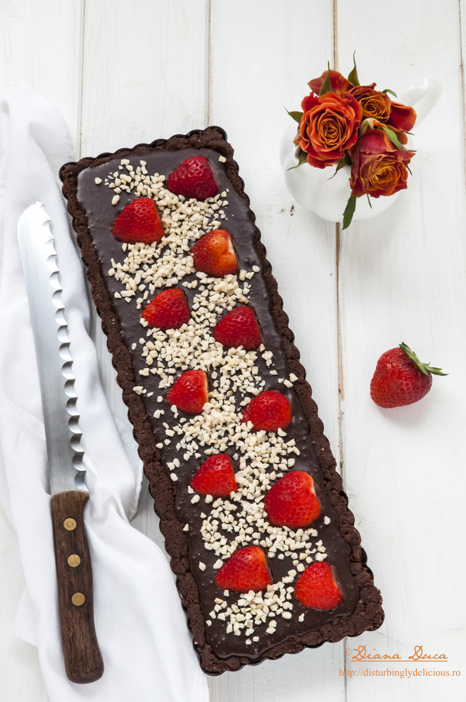 Strawberry Chocolate Tart (No-Bake)