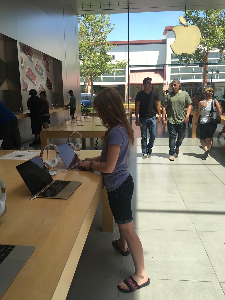 At the Apple Store