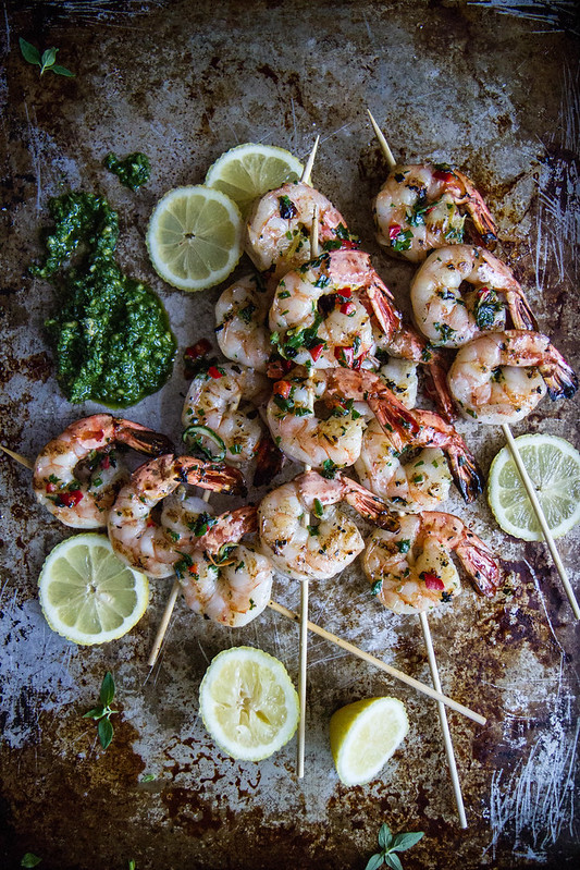 Grilled Shrimp Skewers with Coconut Compound Butter