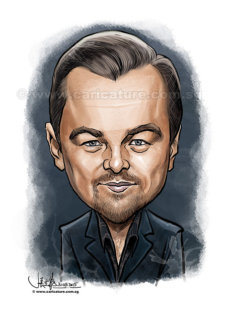 digital caricature of Leonardo DiCaprio (watermarked)