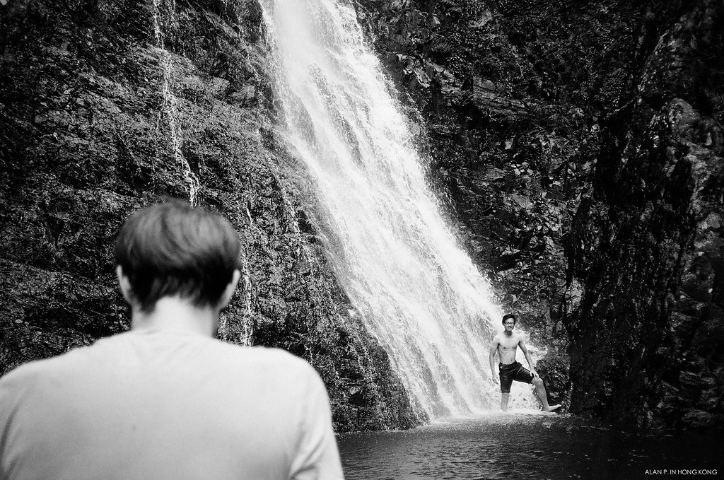 Waterfalling on a boy