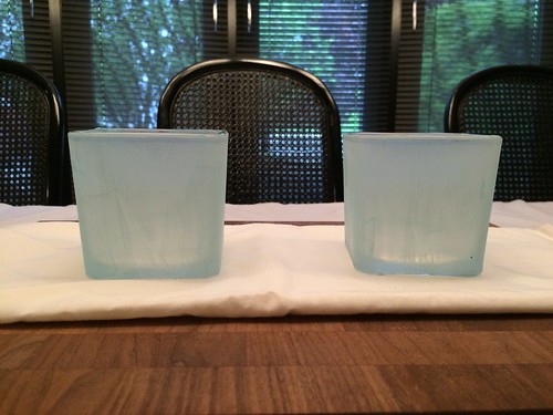 Sea glass candle holders