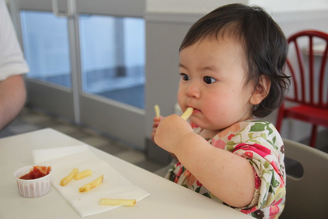 Mirei eating In-N-Out fries