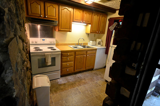 The kitchen in this CCC built cabin 14 at Douthat State Park in Virginia